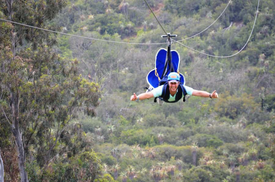 Adrenalin Addo Adventure Park: Superman Zipline - Flying Superman-style above Addo