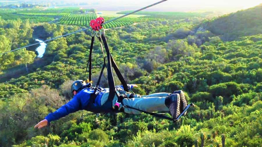 Adrenalin Addo Adventure Park: Superman Zipline - Crossing the Sundays River before the launch