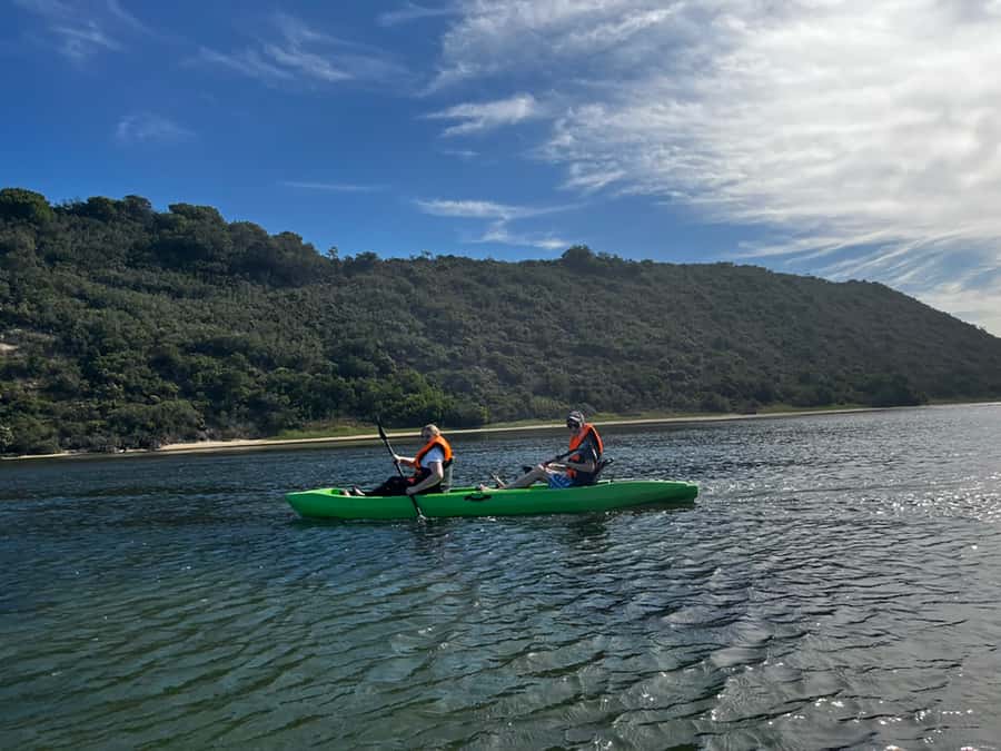 CANOEING IN SEDGEFIELD AT OYSTERS EDGE, GARDEN ROUTE - Paddling independently with a guide behind you