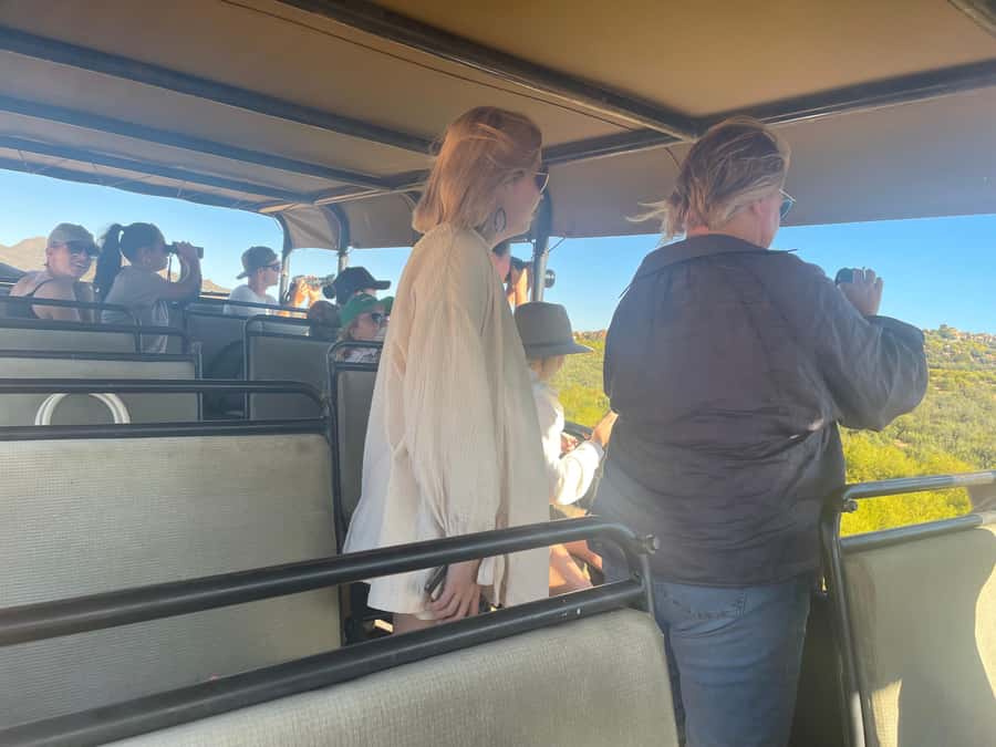 Cape Town: Aquila Game Reserve SAFARI +Lunch Buffet +Pickup - Riding into the reserve with a ranger