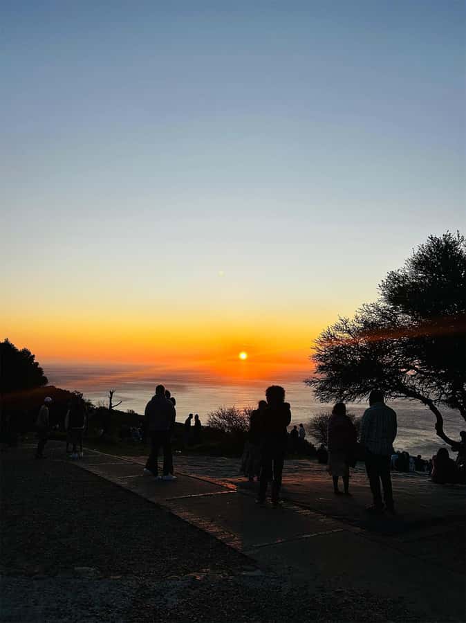 Cape Town: Sunset Bus Tour with Picnic on Signal Hill - The view toward Table Mountain and Cape Town
