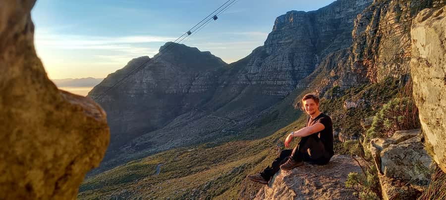 Cape Town: Table Mountain Hike via India Venster Morning - The lower Venster buttress and west coast views