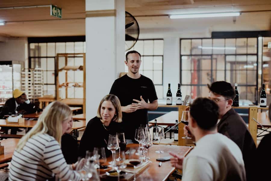 Cape Town: Urban Winery Cellar Tour & Tastings - Bread, cheese, and charcuterie with the wine