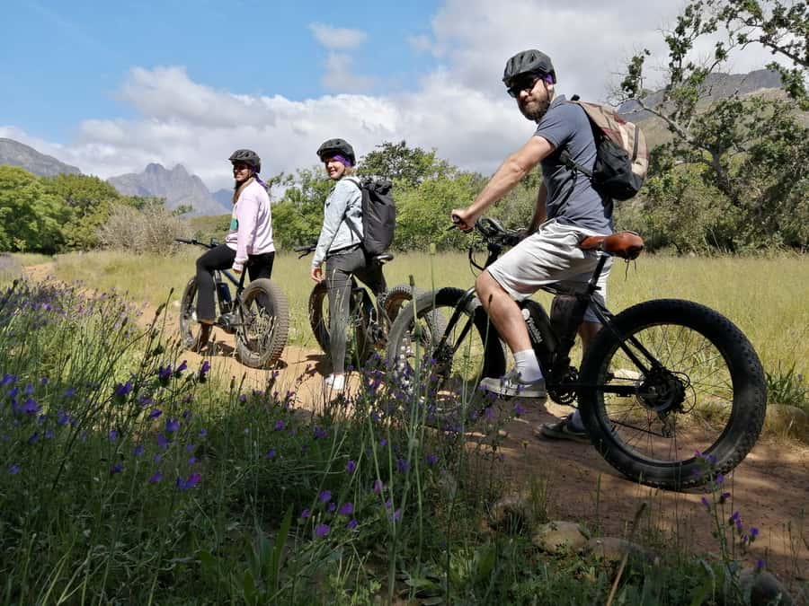 E-Bike & Hike Jonkershoek - Riding into Jonkershoek from Lanzerac