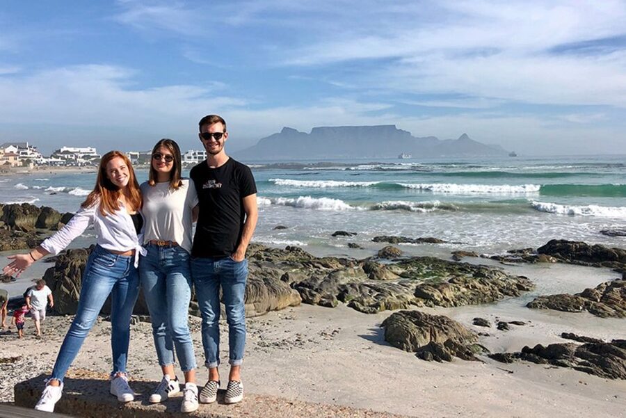 From Cape Town: Wildlife Safari, Olive, Beer & Wine Tasting - Bloubergstrand gives the day its postcard view