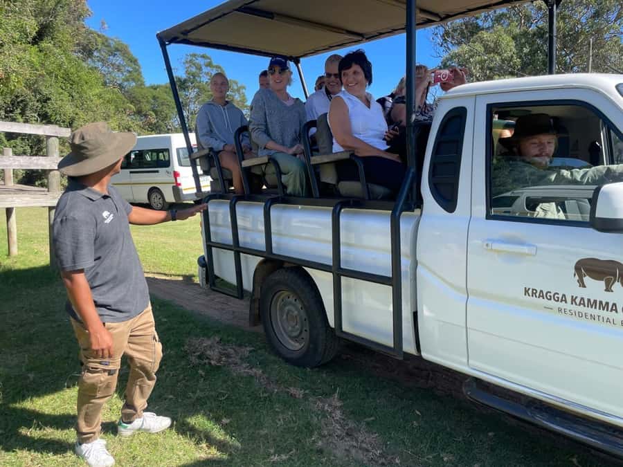Kragga Kamma Game Park 4x4 & BBQ LUNCH - Changing vehicles for the two-hour game drive