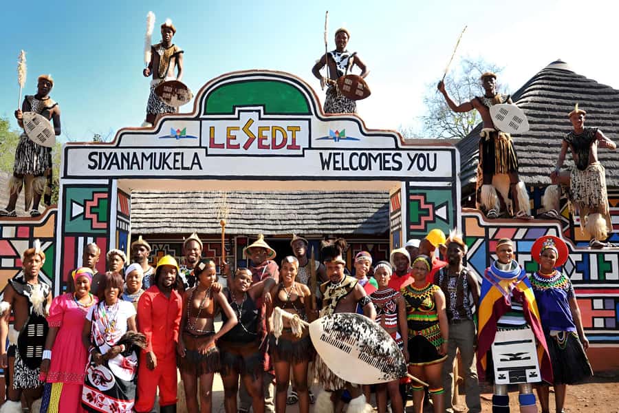 Lesedi Cultural Village with lunch or dinner cultural food - Five South African cultures in one afternoon