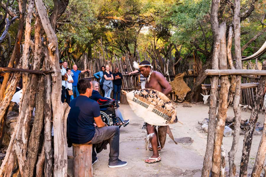 Lesedi Cultural Village with lunch or dinner cultural food - A welcome built around song and drums