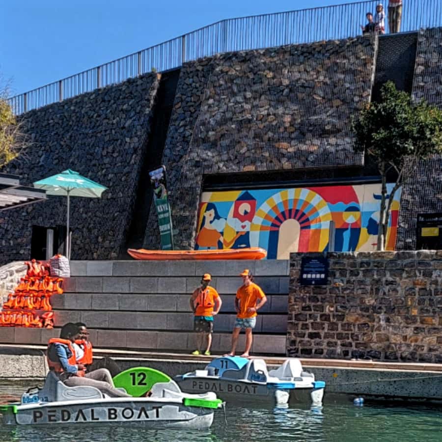 Pedal Boat Ride V&A Waterfront - Cape Town - Finding the boats beside the canal