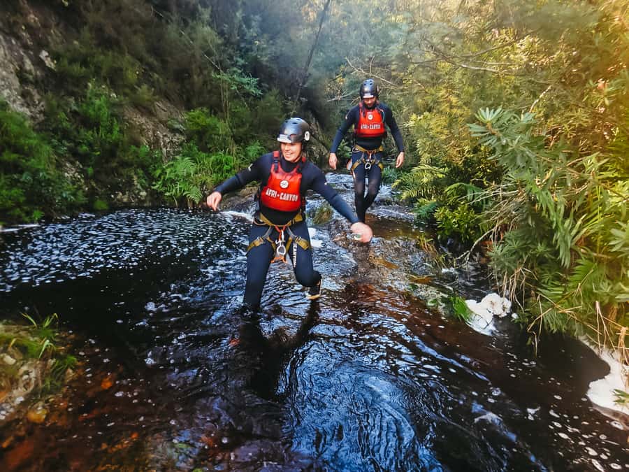 Plettenberg Bay: Canyoning Trip - The first river jump and the swimming sections