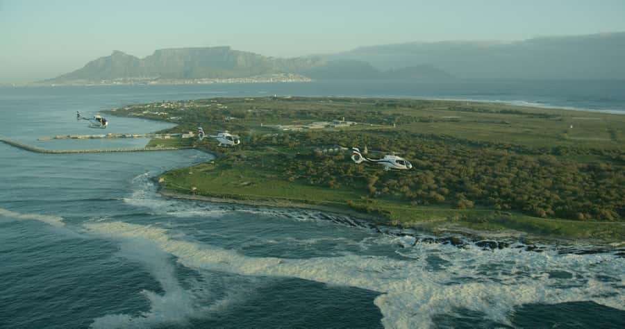 Robben Island By Air Scenic Helicopter Flight - Seeing the prison from the air