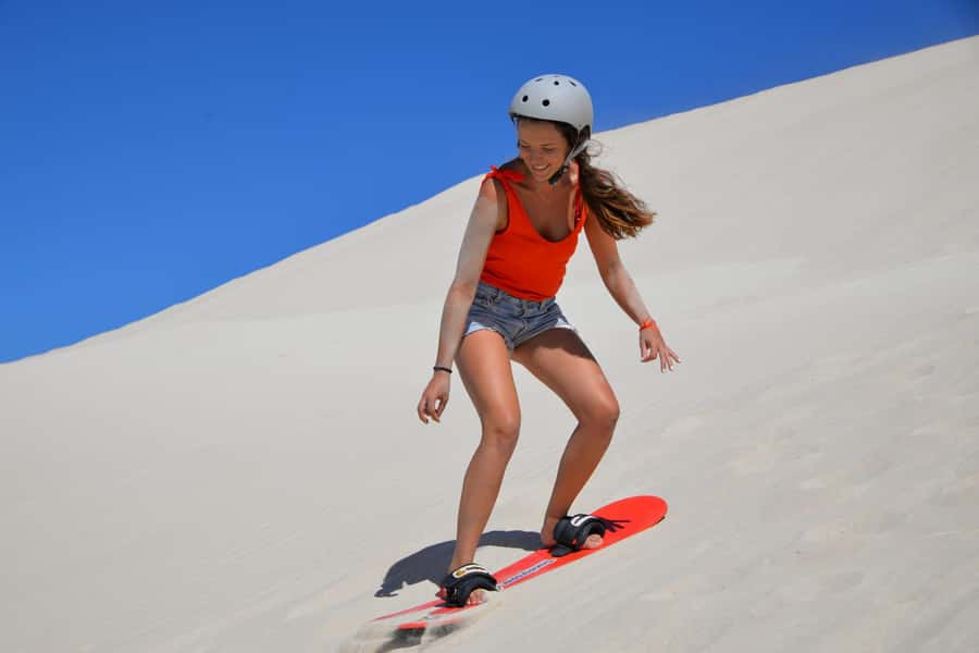 Sandboarding with jeep - drive uphill - Should you book the Atlantis Dunes Jeep sandboarding tour?