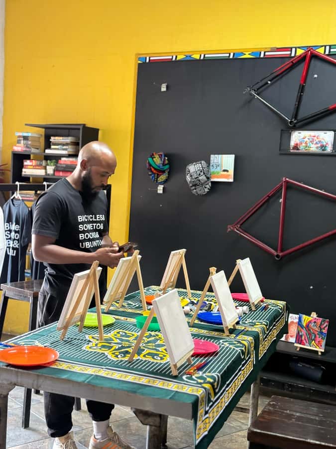 Soweto: Sip & Paint Walking Tour & Take Home a Canvas - Wine, a non-alcoholic option, and the painting session