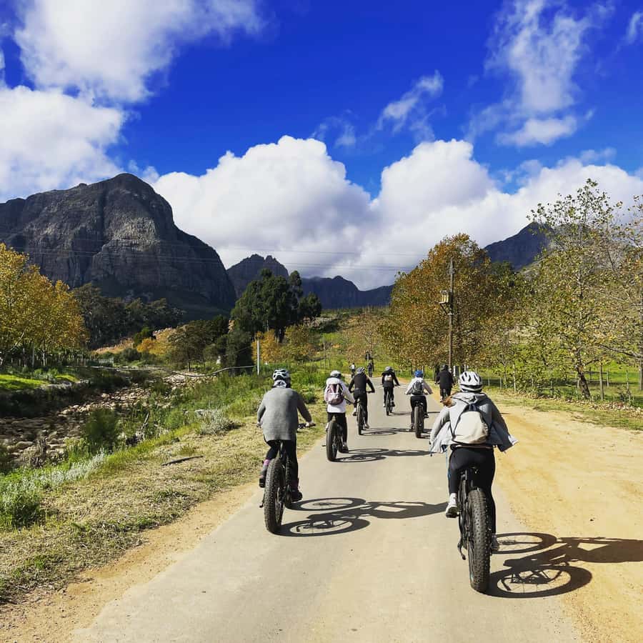 Stellenbosch: Countryside Banhoek valley E-Bike Wine Tour - Riding from Banhoek Chilli Oil Company