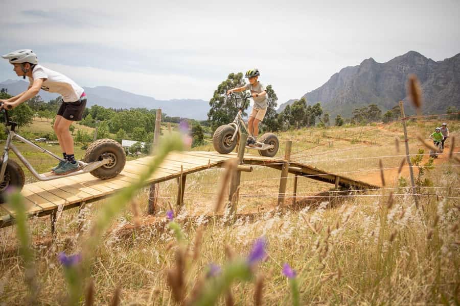 Stellenbosch Winelands downhill gravity Scooter - The 15-minute 4x4 ride to the top