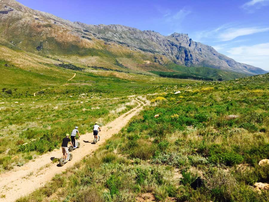 Stellenbosch Winelands downhill gravity Scooter - First run: getting comfortable with the scooter