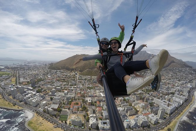 Tandem Paragliding Flight - Taking off above Table Mountain National Park